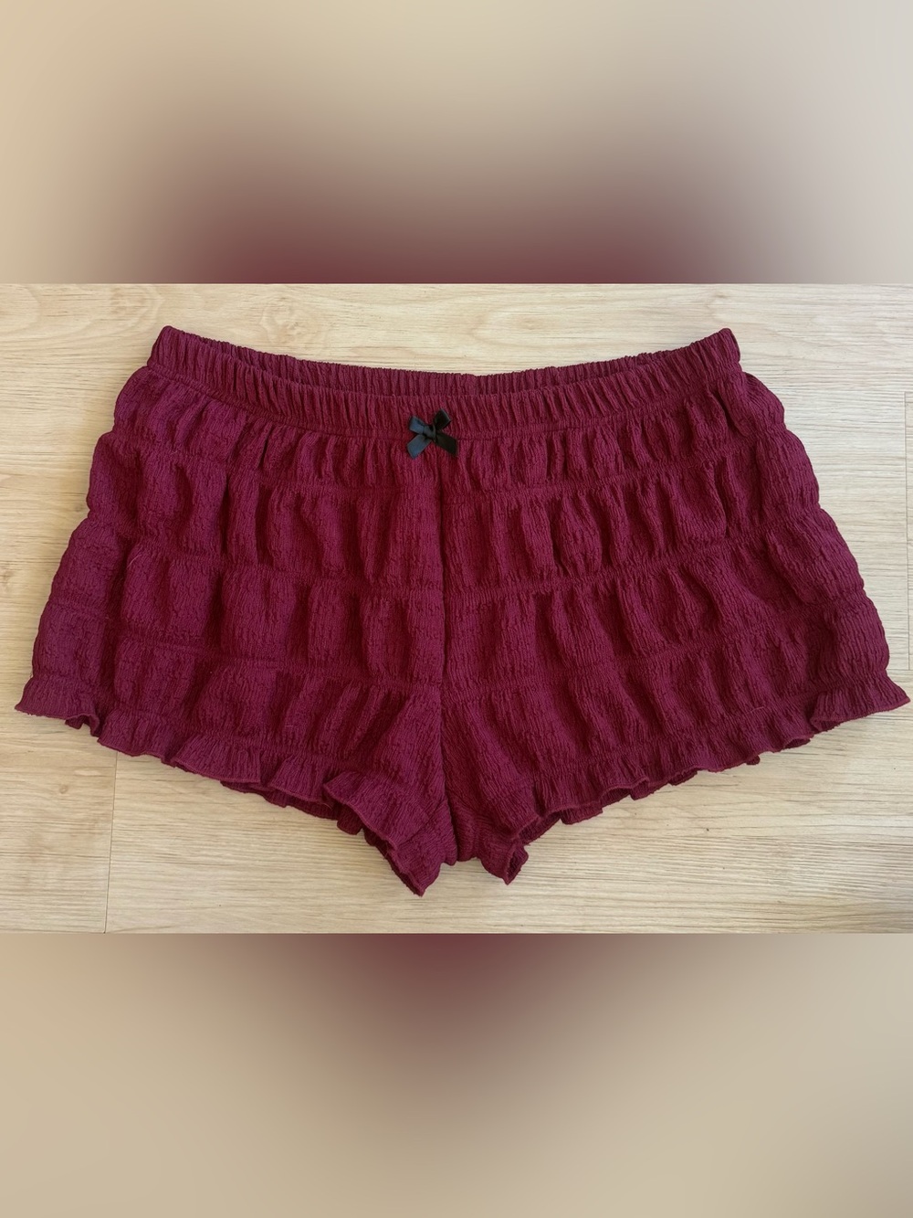Burgundy Bloomer Style Short